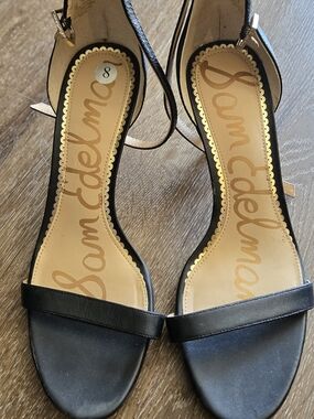 ​Sam Edelman Patti Strappy Ankle Strap Heels in Black Leather